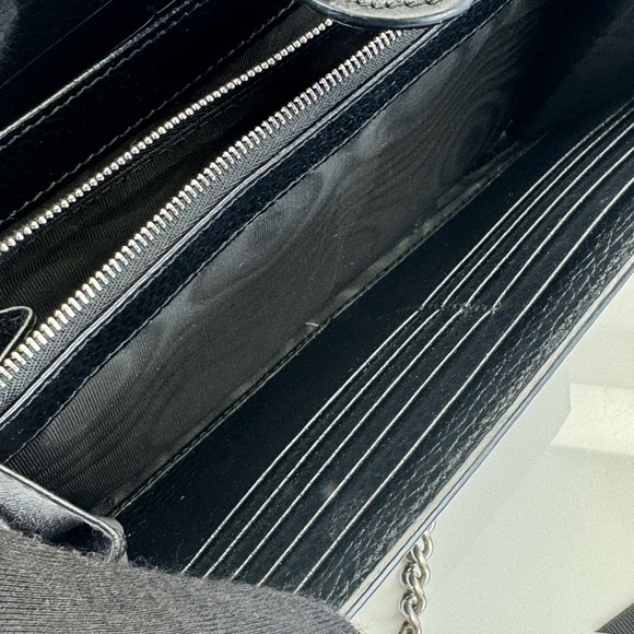 Gucci Black Pebbled Leather Dionysus Mini Wallet On Chain Bag - Picture 15 of 16